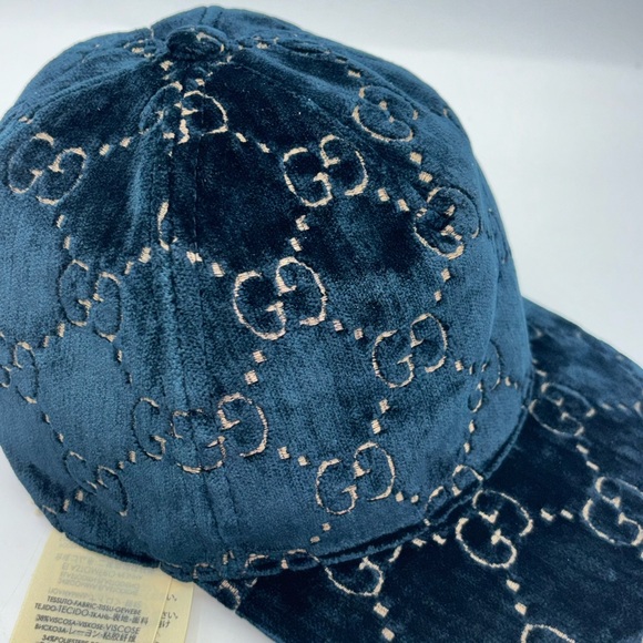 Gucci Kids Blue and Gold Hat - Picture 6 of 12